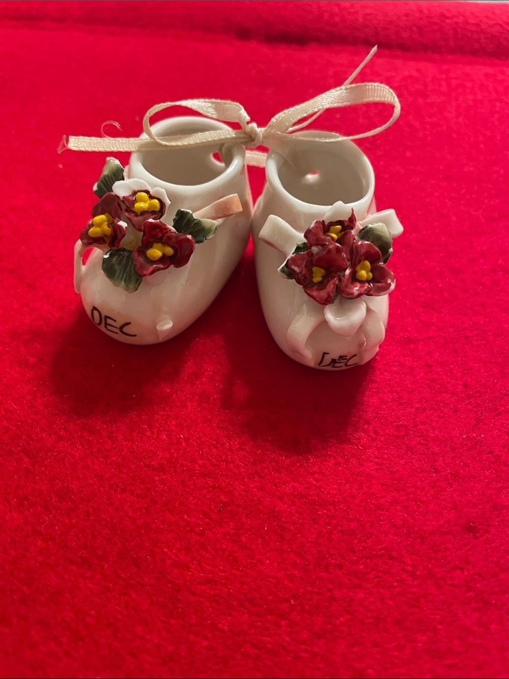 Vintage Tiny Porcelain Baby Shoes